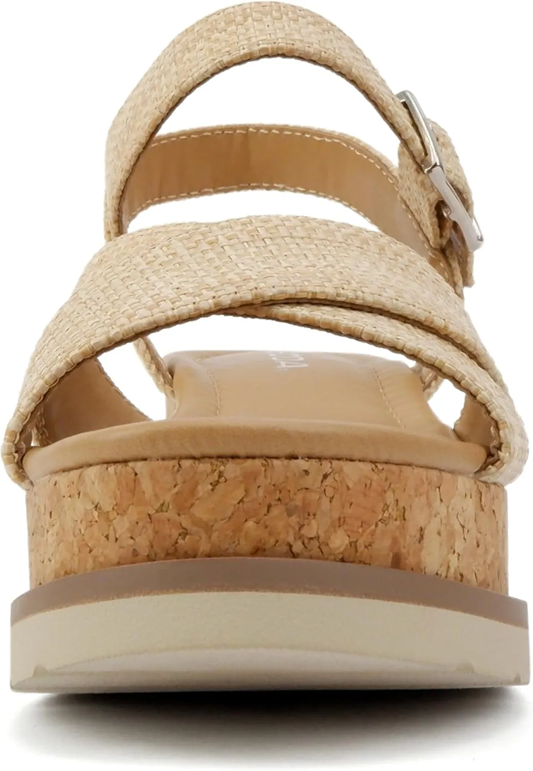 Soda “Seville” ~ Women Round Toe Crisscross Band Wedge Sandal with Adjustable Ankle Strap