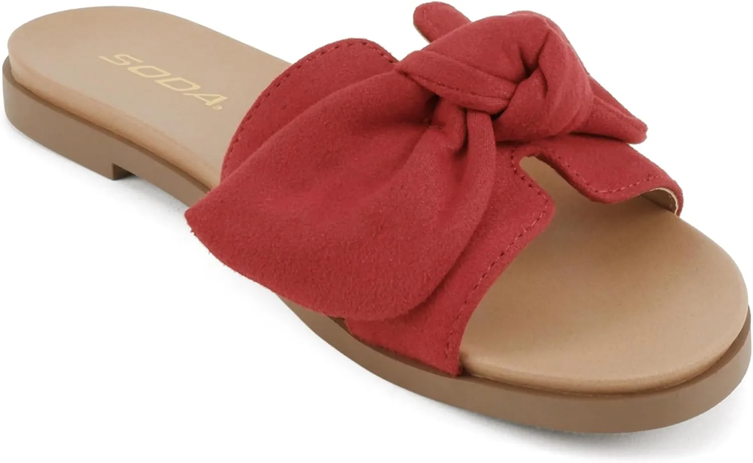 Soda Writer ~ Women Round Toe H-Band Bow Slide Sandals