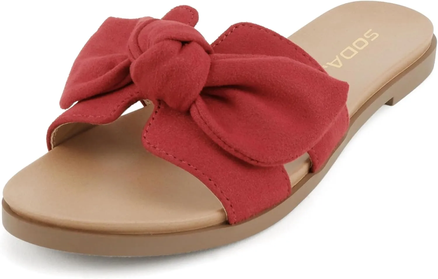Soda Writer ~ Women Round Toe H-Band Bow Slide Sandals