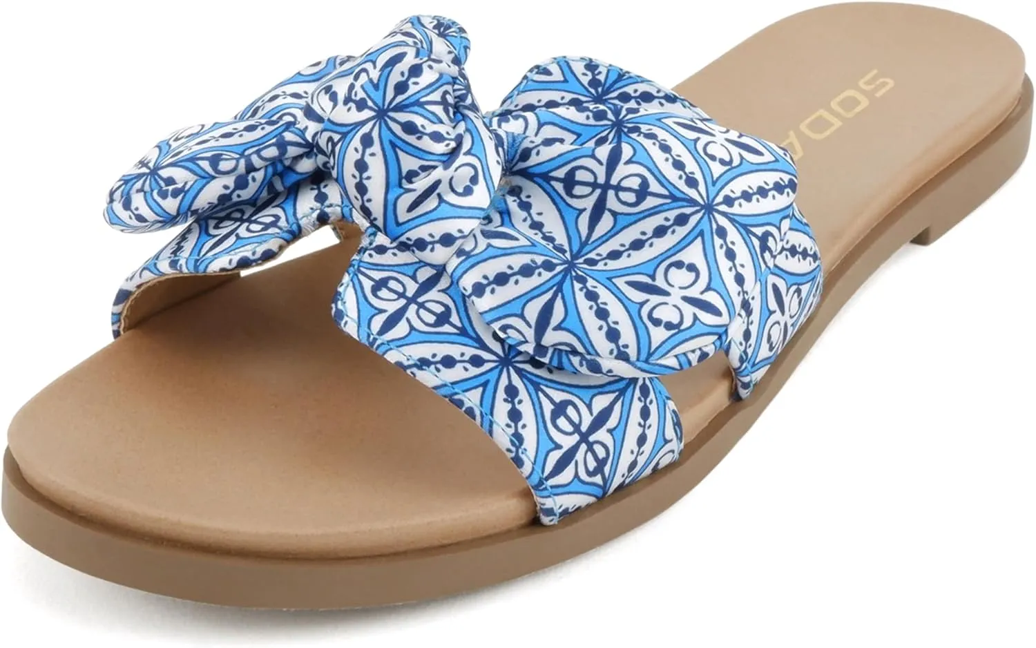 Soda Writer ~ Women Round Toe H-Band Bow Slide Sandals