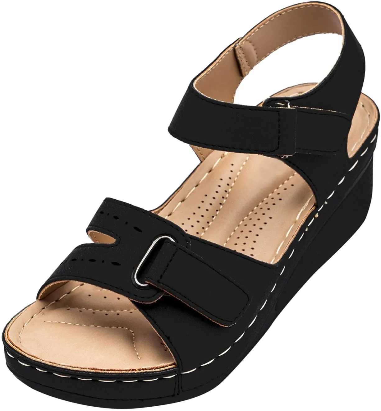 Soft & Stylish Wedge Sandals for Effortless Comfort 2025 Leather Orthopedic Walking Platform Sandals Women Wide Wedge Sandal