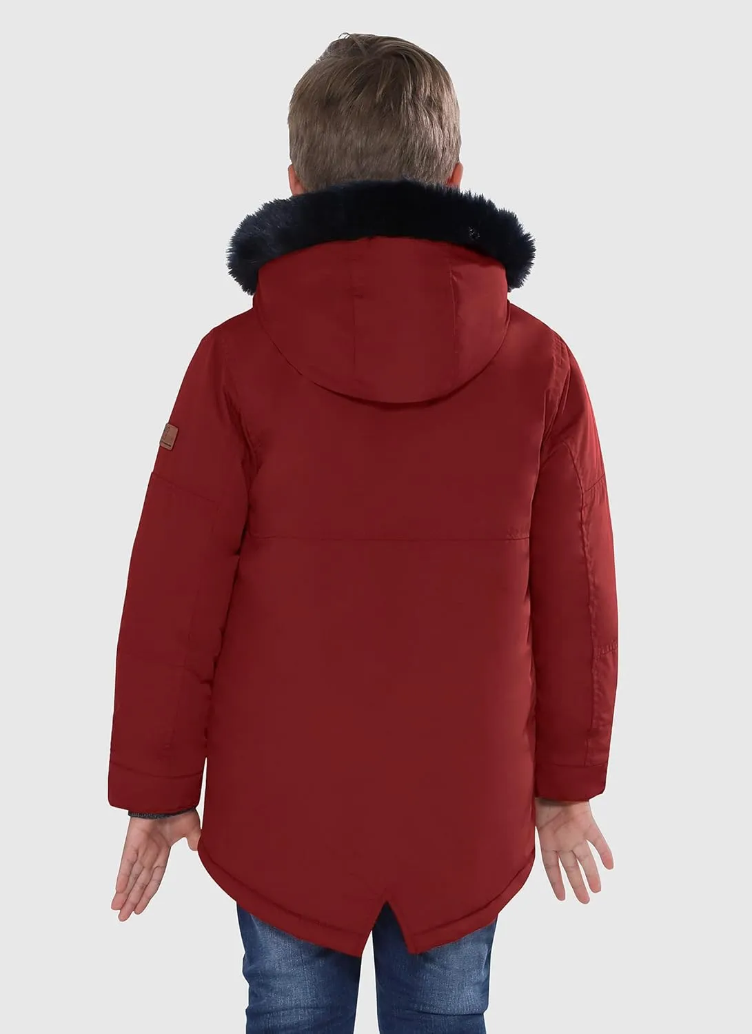 SOLOCOTE Boys Winter Coats Kids Winter Jacket Warm Thick Heavyweight Tough Long Windproof Outwear with Hood