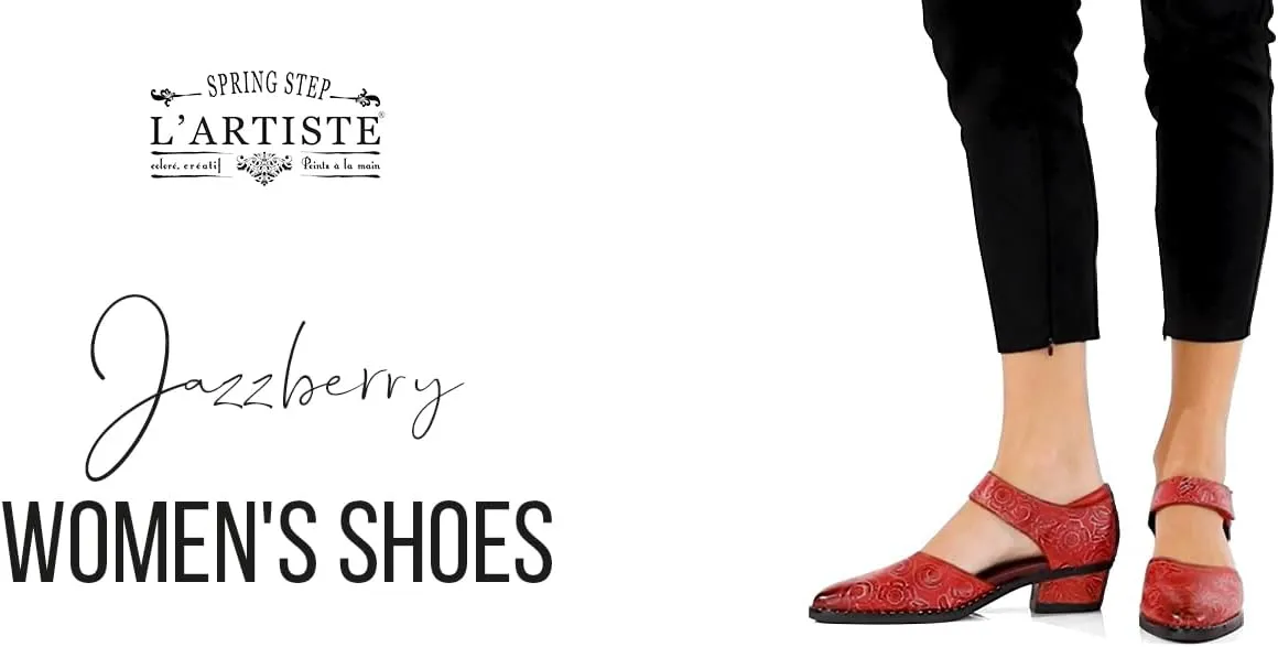 Spring Step L'Artiste Jazzberry Women's Western Shoe - Handpainted Flowers, Feminine Look, Versatile Footwear