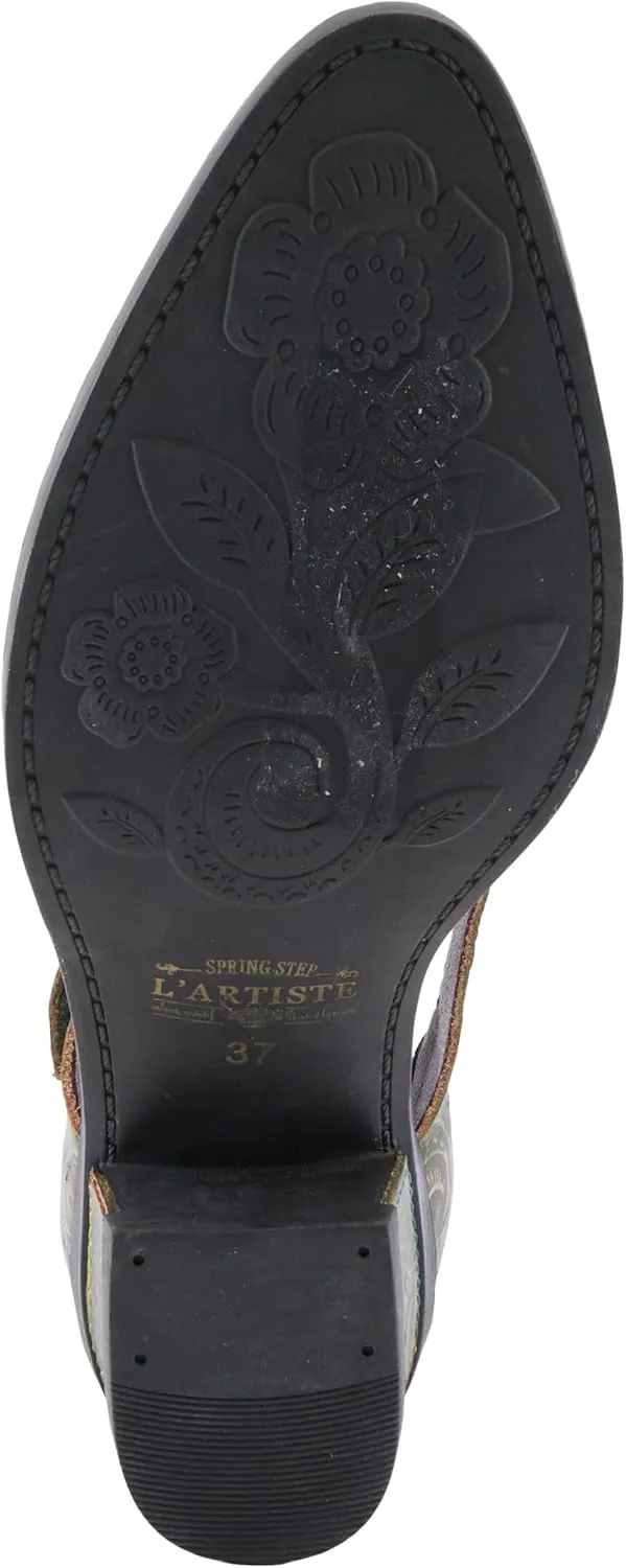Spring Step L'Artiste Jazzberry Women's Western Shoe - Handpainted Flowers, Feminine Look, Versatile Footwear