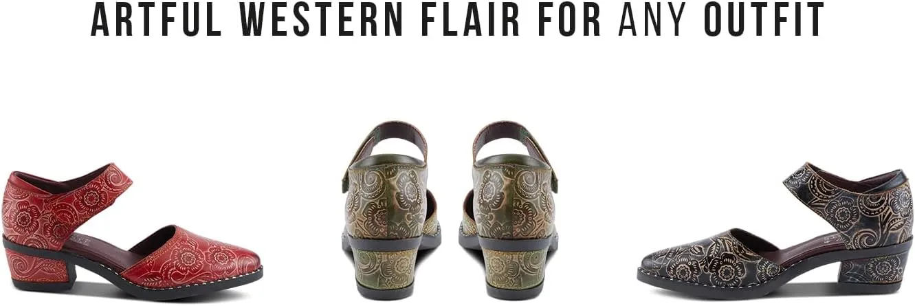 Spring Step L'Artiste Jazzberry Women's Western Shoe - Handpainted Flowers, Feminine Look, Versatile Footwear