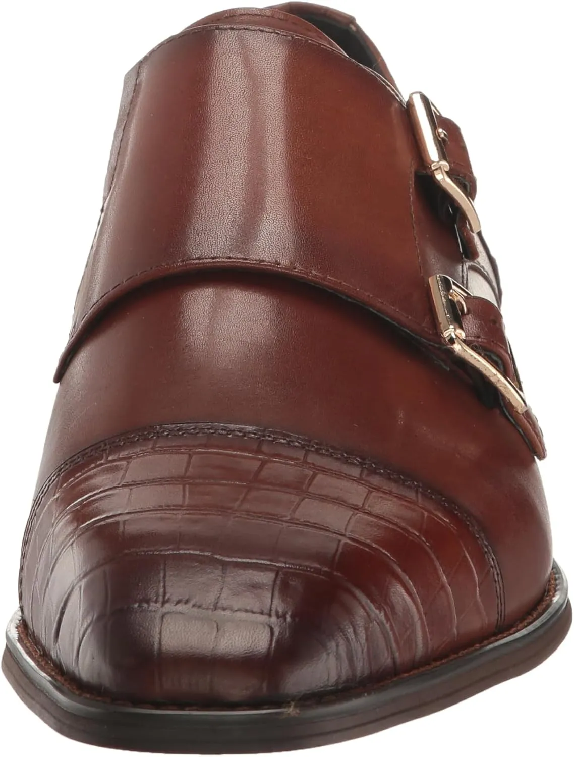 STACY ADAMS Men's Pierson Cap Toe Double Monk Strap Loafer