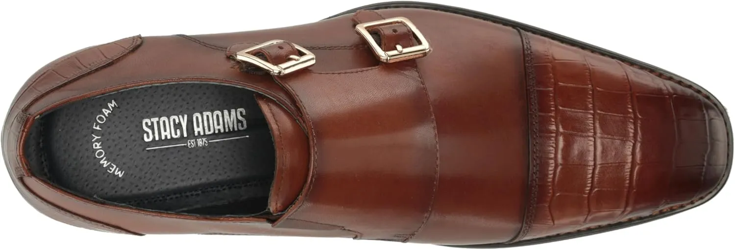 STACY ADAMS Men's Pierson Cap Toe Double Monk Strap Loafer