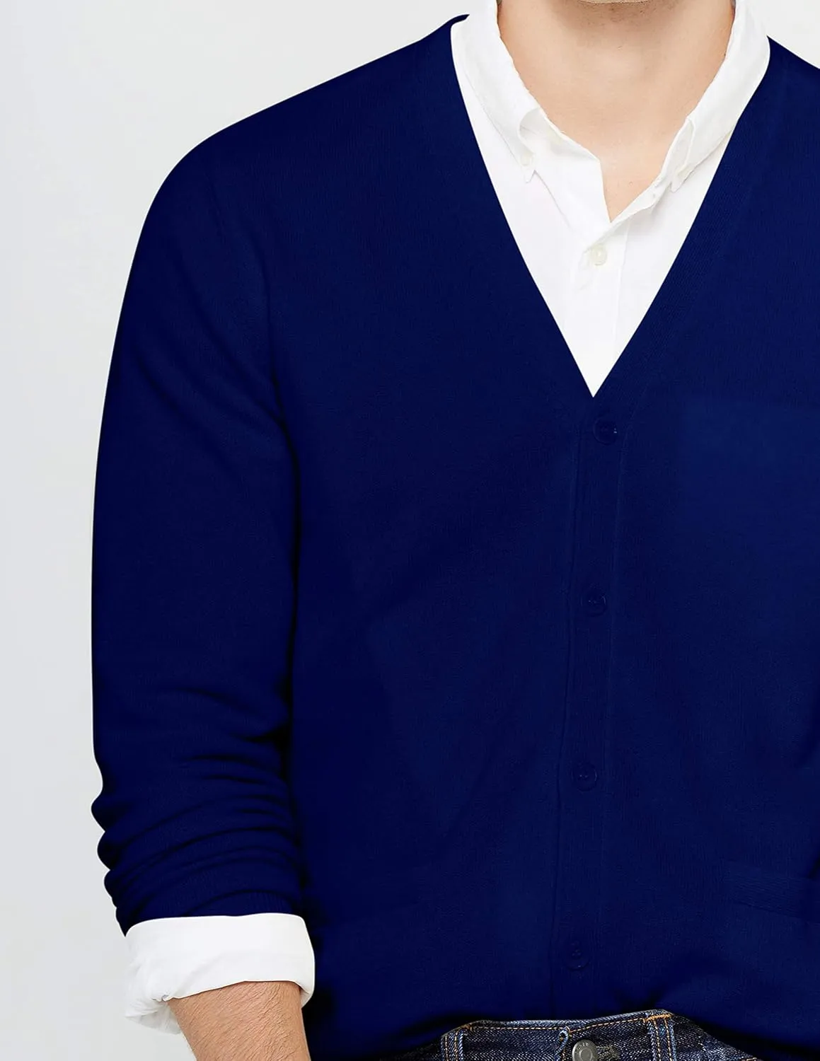 State Cashmere Men's 100% Pure Cashmere Button Front Long Sleeve Cardigan Sweater
