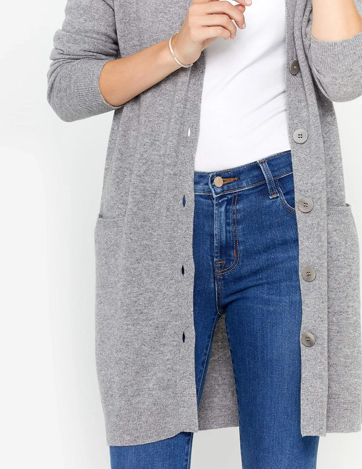 State Cashmere Women's Button Front Cardigan 100% Pure Cashmere V Neck Fashion Sweater Dress with Pockets