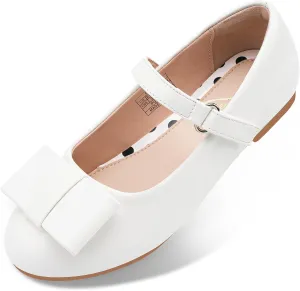 Stelle Girls Mary Jane Dress Shoes Ballerina Flat with Bow for Toddler/Little/Big Kids