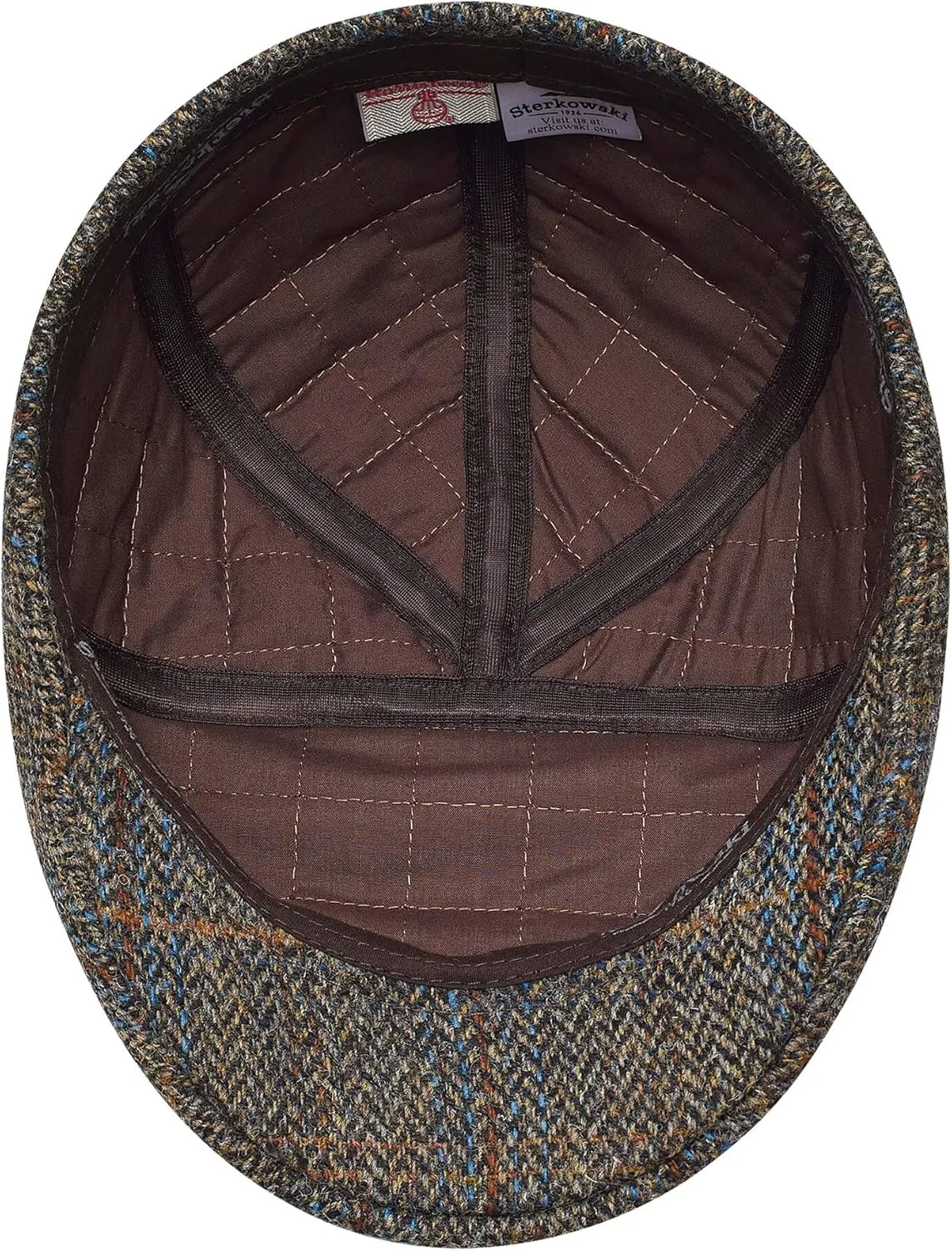 Sterkowski Ivy Five Scally Cap | Harris Tweed Flat Cap for Men and Women | Warm 5 Panels Newsboy Cap