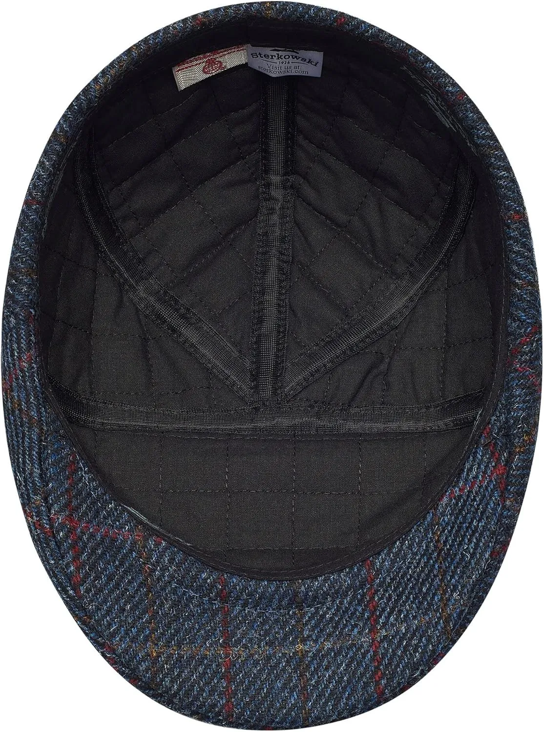 Sterkowski Ivy Five Scally Cap | Harris Tweed Flat Cap for Men and Women | Warm 5 Panels Newsboy Cap