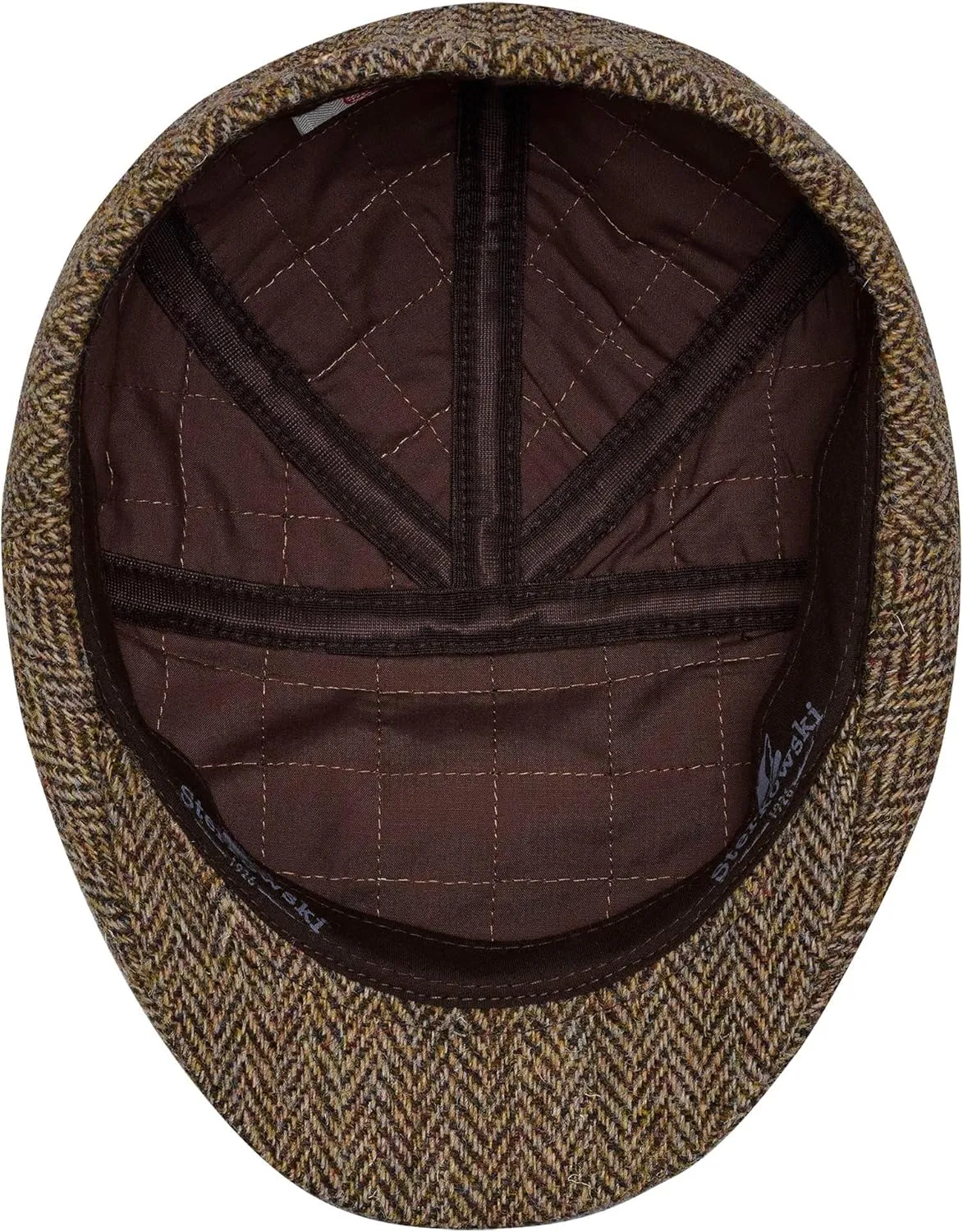Sterkowski Ivy Five Scally Cap | Harris Tweed Flat Cap for Men and Women | Warm 5 Panels Newsboy Cap