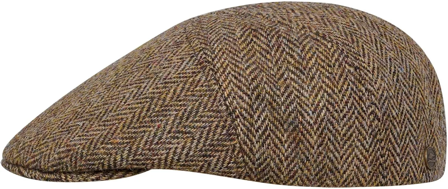 Sterkowski Ivy Five Scally Cap | Harris Tweed Flat Cap for Men and Women | Warm 5 Panels Newsboy Cap