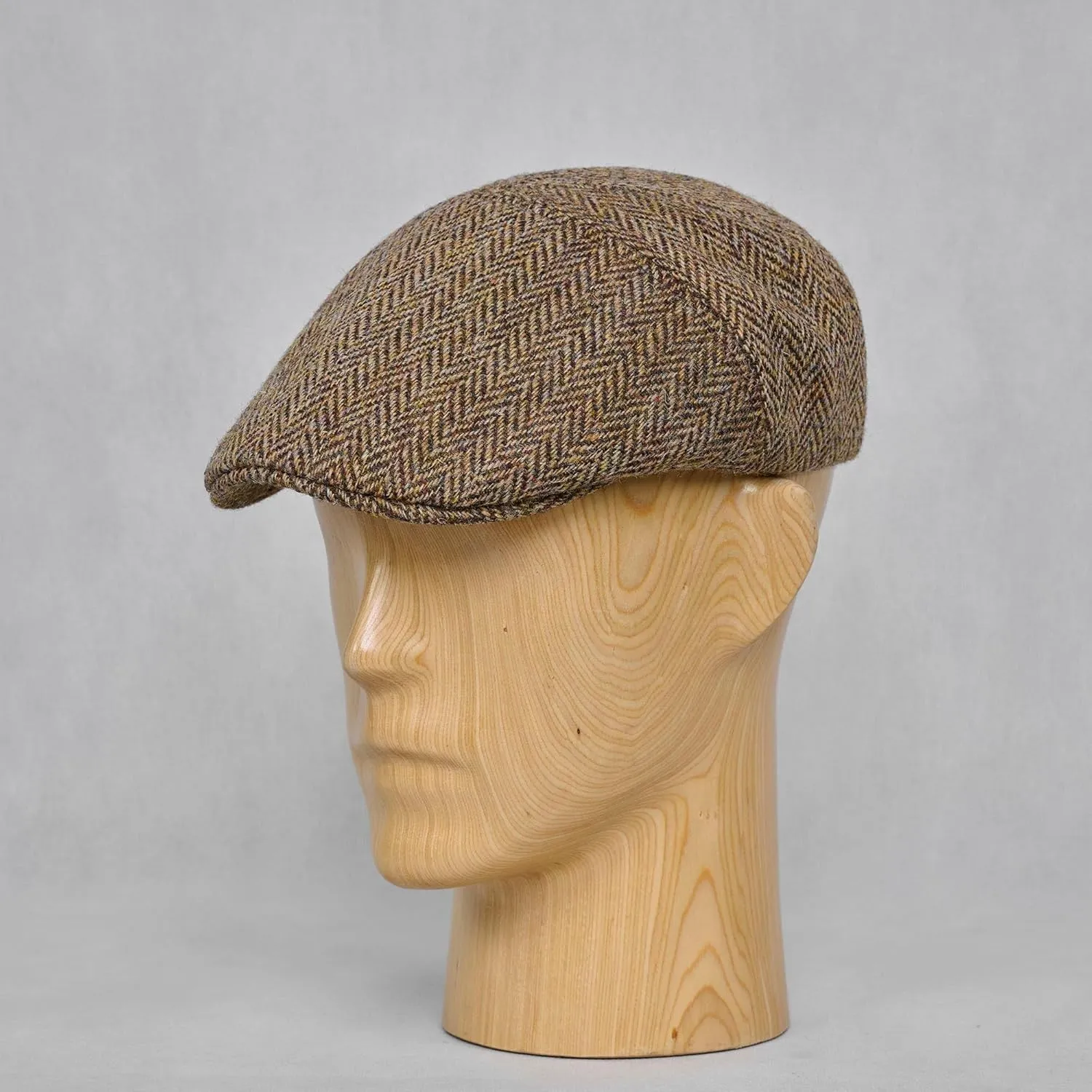Sterkowski Ivy Five Scally Cap | Harris Tweed Flat Cap for Men and Women | Warm 5 Panels Newsboy Cap