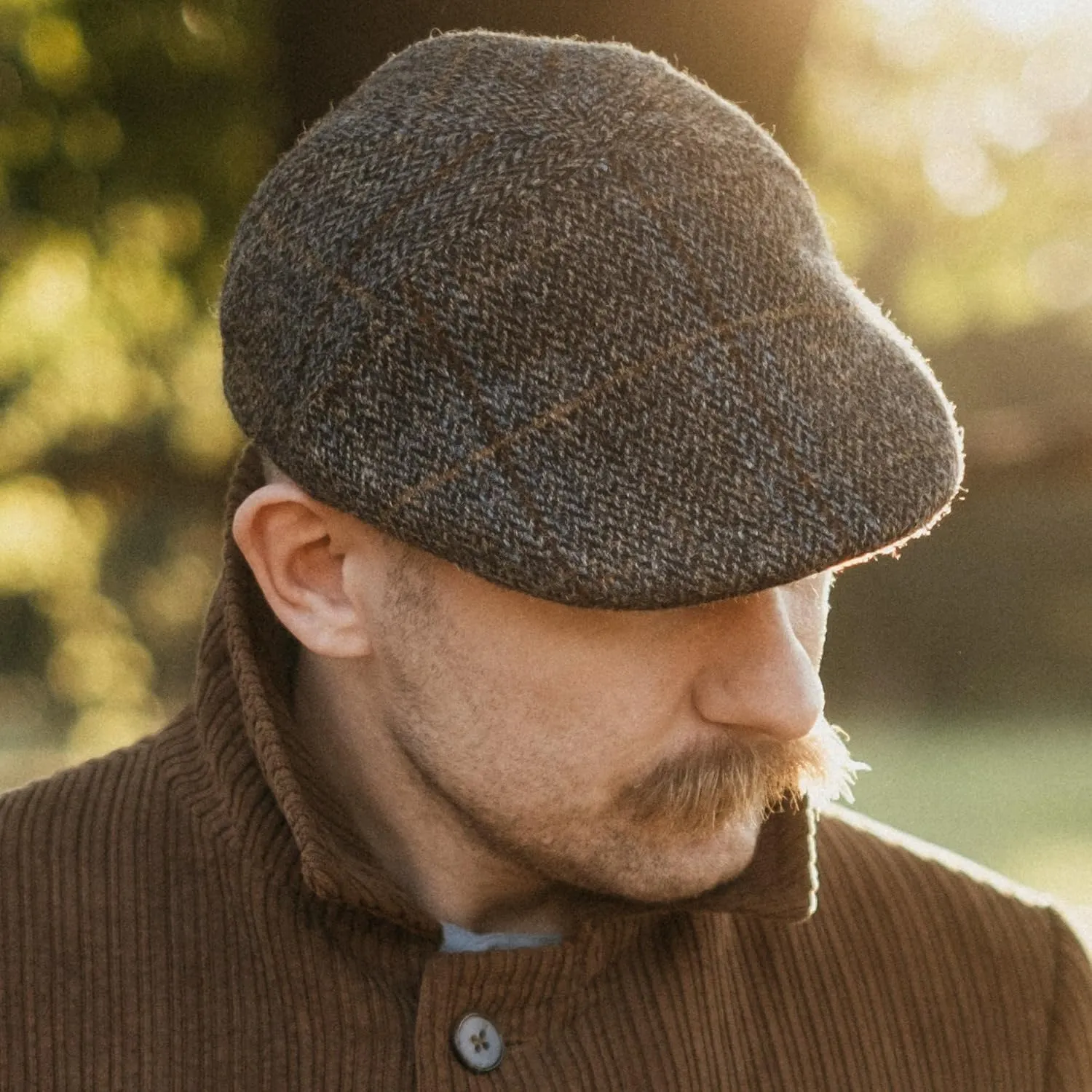 Sterkowski Ivy Five Scally Cap | Harris Tweed Flat Cap for Men and Women | Warm 5 Panels Newsboy Cap