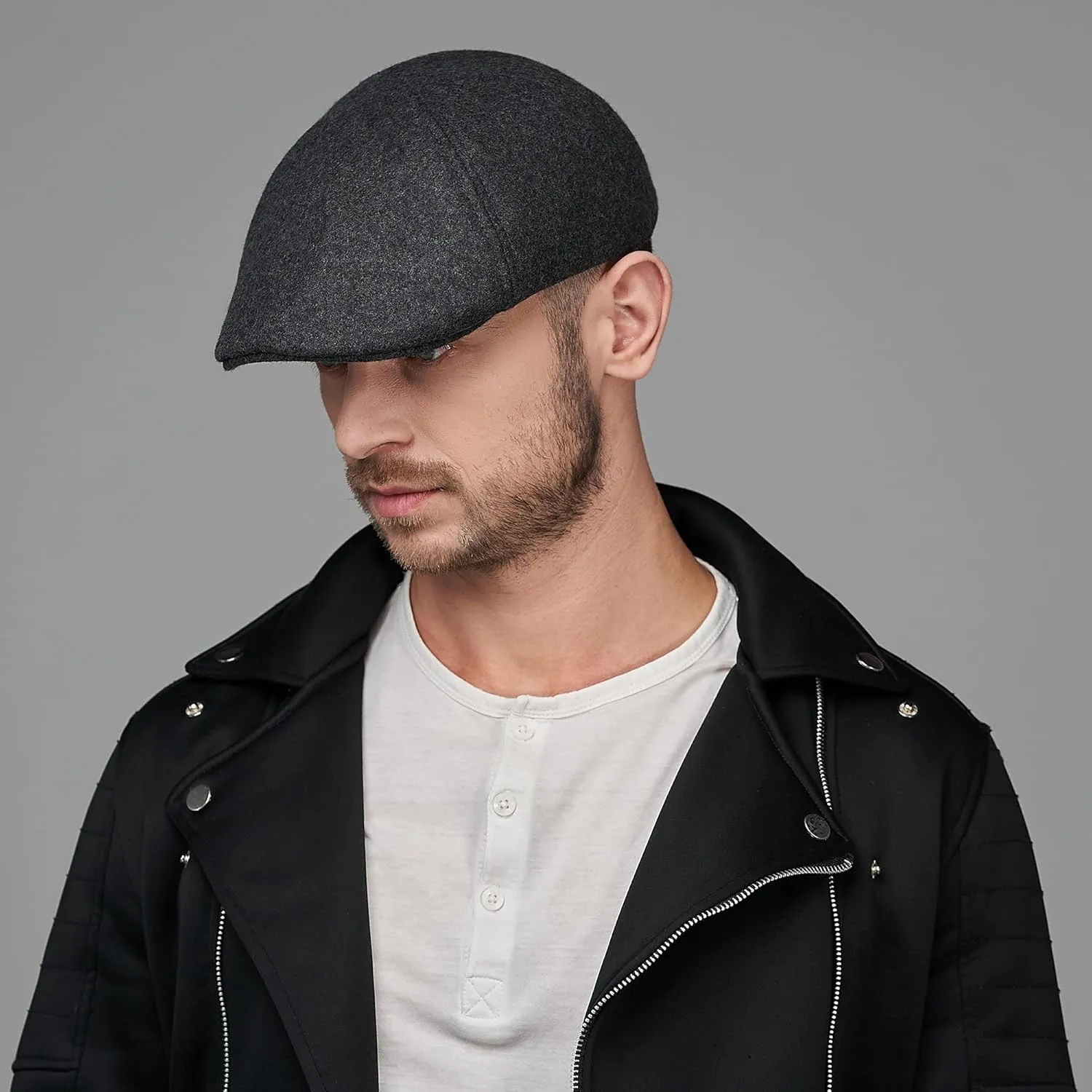 Sterkowski Rusty Duckbill Cap | Wool Flat Cap for Men and Women | Warm 6 Panels Scally Cap