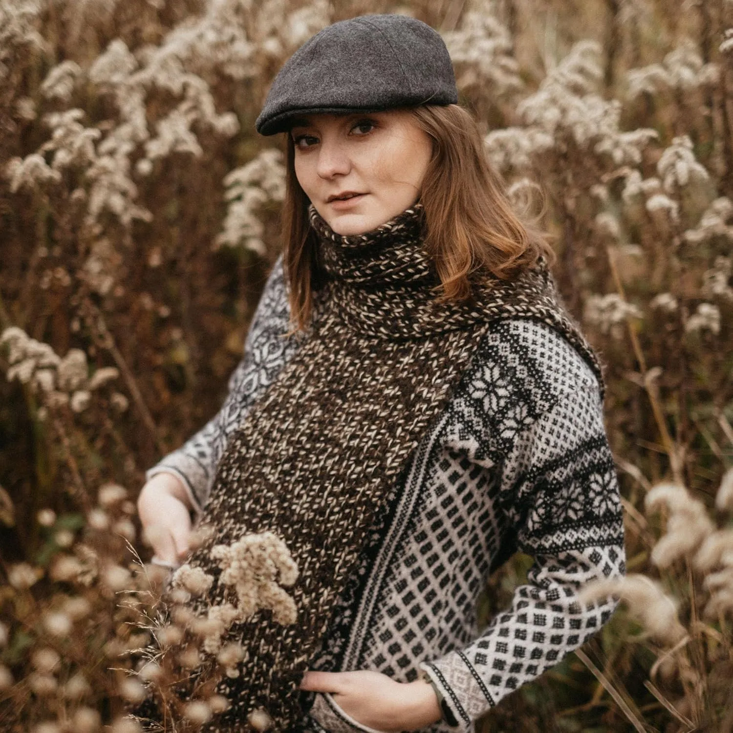 Sterkowski Rusty Duckbill Cap | Wool Flat Cap for Men and Women | Warm 6 Panels Scally Cap
