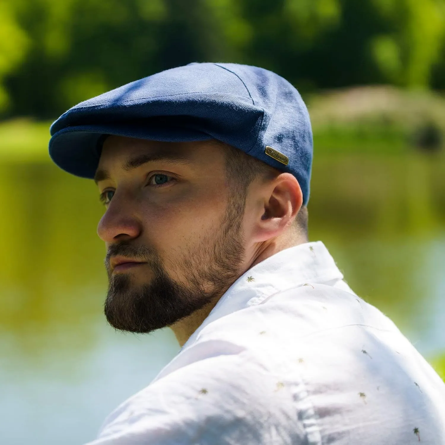 Sterkowski Swede Cap | 100% Linen Flat Cap For Men and Women | Super Airy 5 Panels Summer Cap without Lining