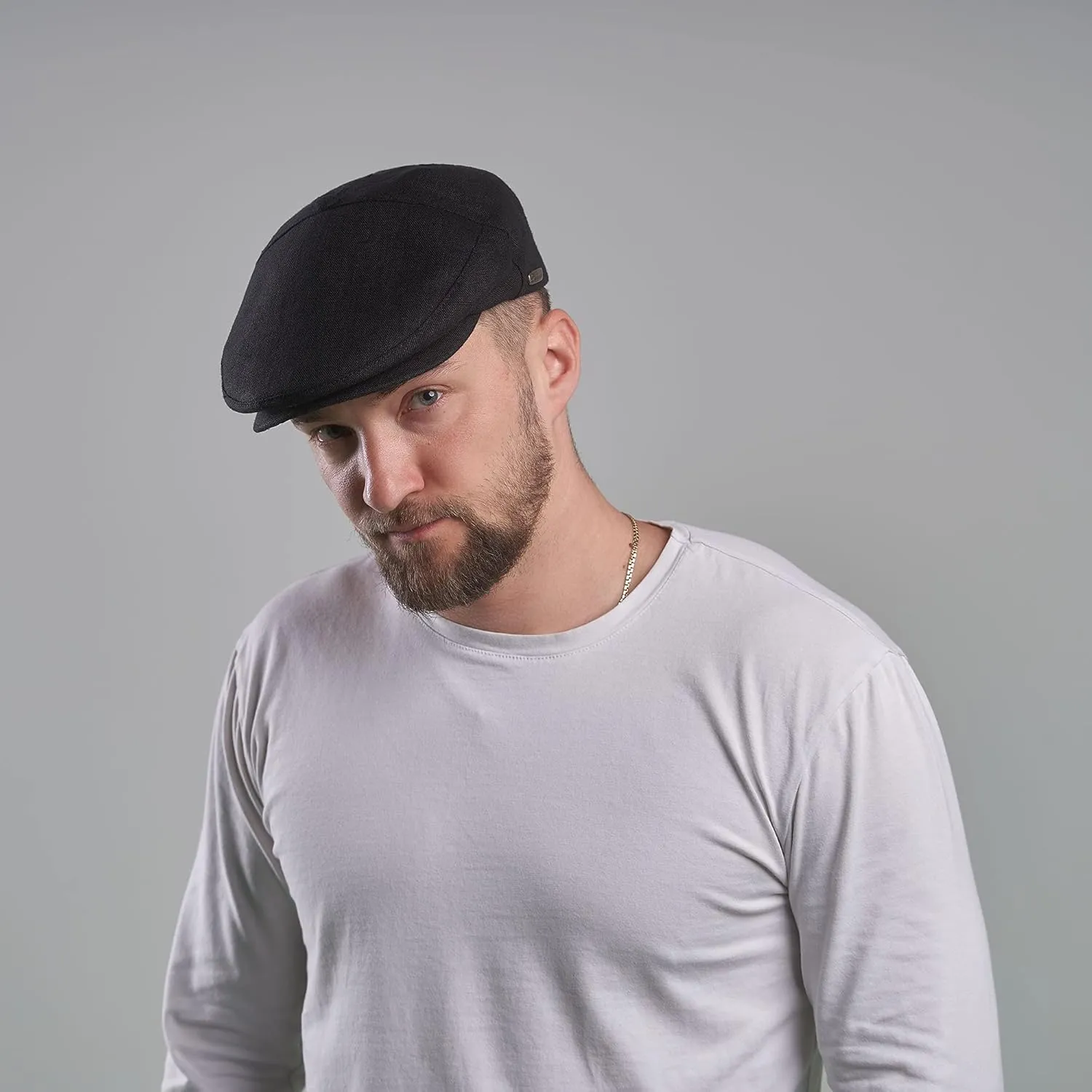 Sterkowski Swede Cap | 100% Linen Flat Cap For Men and Women | Super Airy 5 Panels Summer Cap without Lining