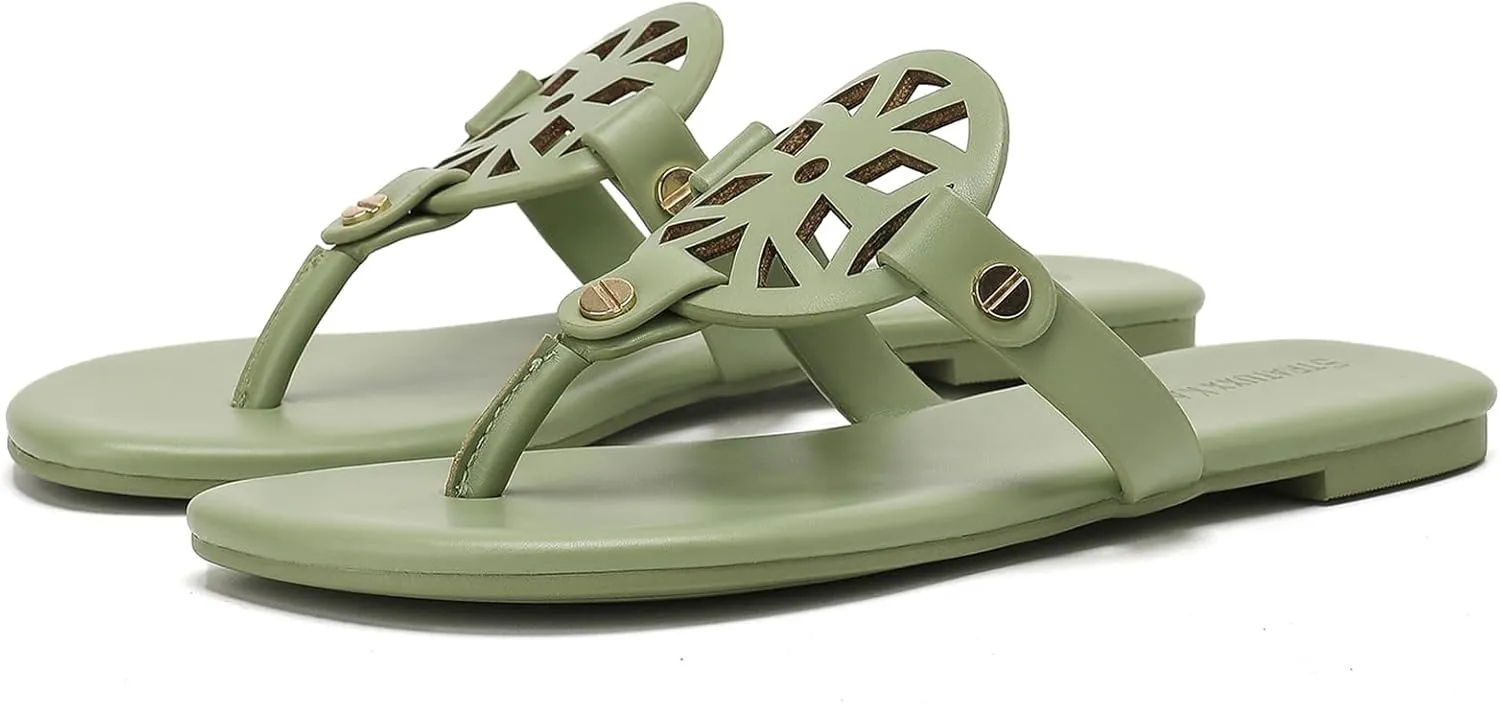 Stratuxx Kaze Flip Flops for Women with Memory Foam, Women's Flat Sandals Dressy Slide Sandals Comfortable Slippers for Women