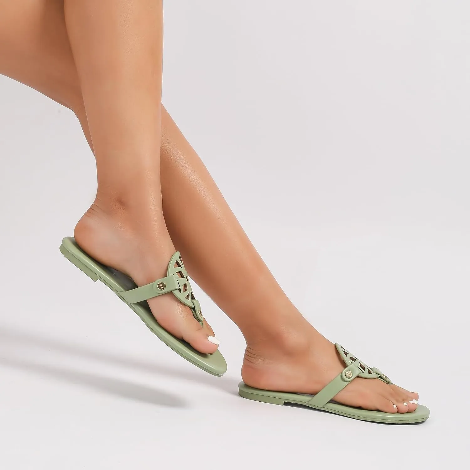Stratuxx Kaze Flip Flops for Women with Memory Foam, Women's Flat Sandals Dressy Slide Sandals Comfortable Slippers for Women