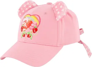 Strawberry Shortcake and Care Bears Trucker Hat, Cheer Bear Adult Bow Tie Baseball Cap with Curved Brim and 3D Ears, Pink, One Size