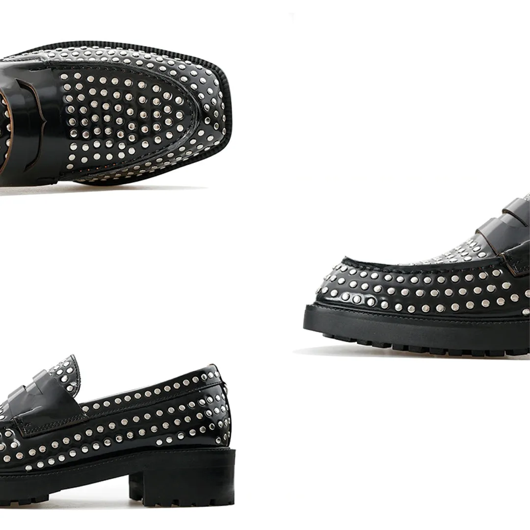 Studded Black Loafer