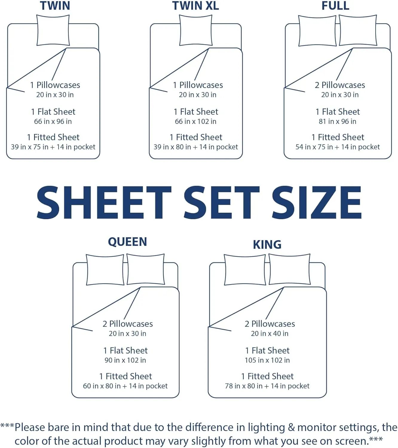 Swift Home Ultra-Soft Elegant 2-inch Ruffled Hem Design on Flat Sheet and Pillowcases, Wrinkle Resistant, Fade Resistant, Deep Pocket, Double Brushed 3-Piece Microfiber Sheet Set - Full, Pale Aqua