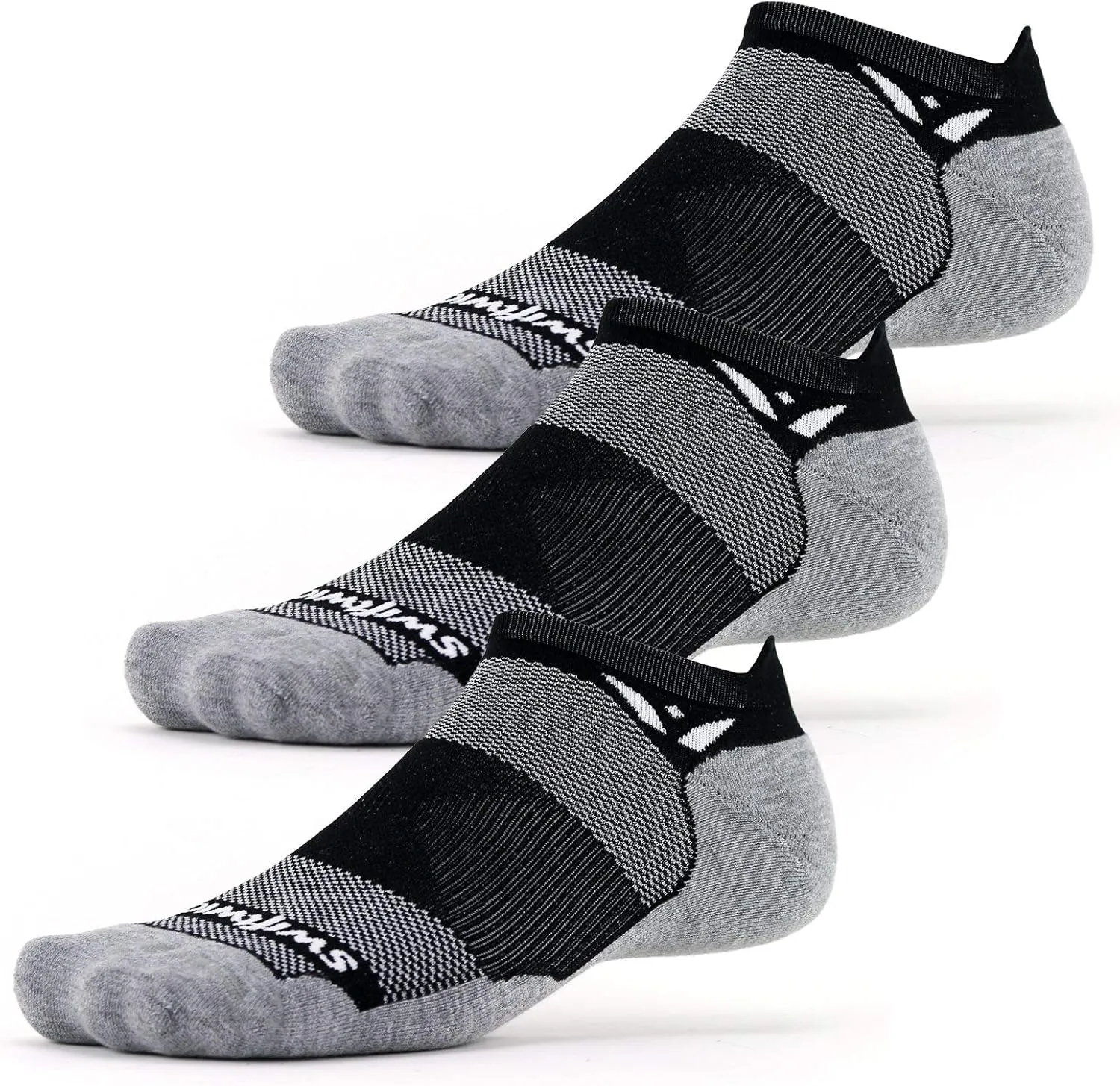 Swiftwick- MAXUS (3 Pairs) No Show Tab Running & Golf Socks, Maximum Cushion