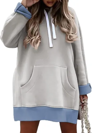 Syellowafter Women Oversized Hoodie Dress Pullover Winter Kangaroo Pocket Sweatshirt Fall Tops Casual Loungewear