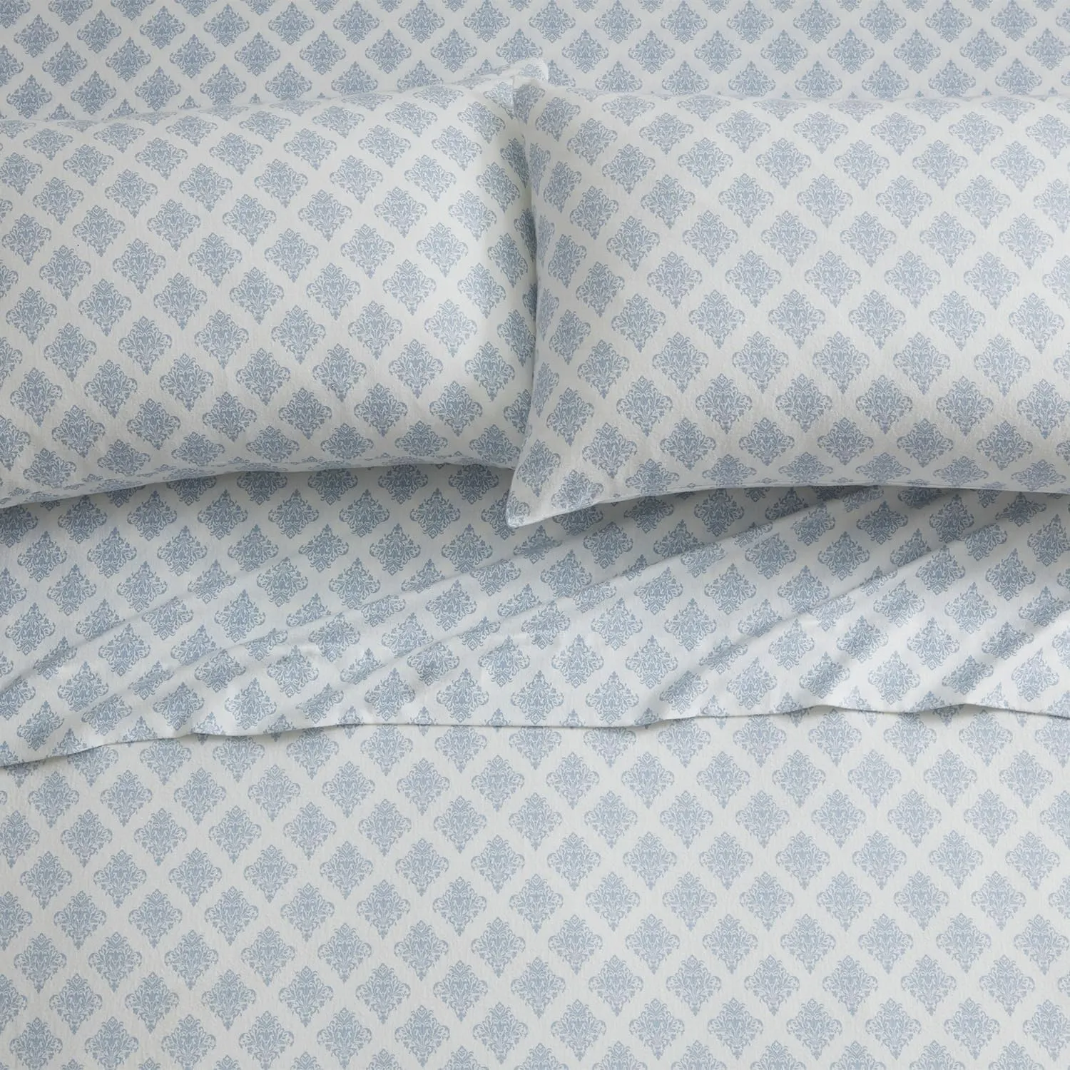 Tahari Home - King Sheets, 4-Piece Cotton Flannel Bedding with Matching Pillowcases, Brushed for Extra Softness, Cozy Home Decor (Alexa Blue, King)