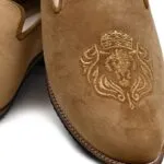 Tan Suede Velvet Loafer Shoes for Mens