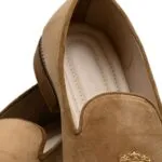 Tan Suede Velvet Loafer Shoes for Mens