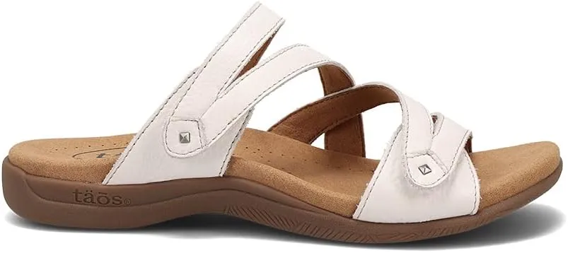 Taos Double U Premium Leather Women's Sandal - Stylish Adjustable Strap Design with Arch Support, Cooling Gel Padding for All-Day Enjoyment and Walking Comfort