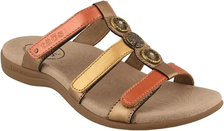 Taos Prize 4 Women's Walking Sandal - Stylish and Adjustable Three Strap Open Back Slide On Walking Sandal with Premium Arch Support and Cushioning for All Day Comfort