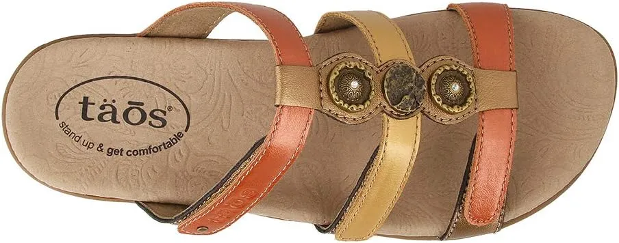 Taos Prize 4 Women's Walking Sandal - Stylish and Adjustable Three Strap Open Back Slide On Walking Sandal with Premium Arch Support and Cushioning for All Day Comfort