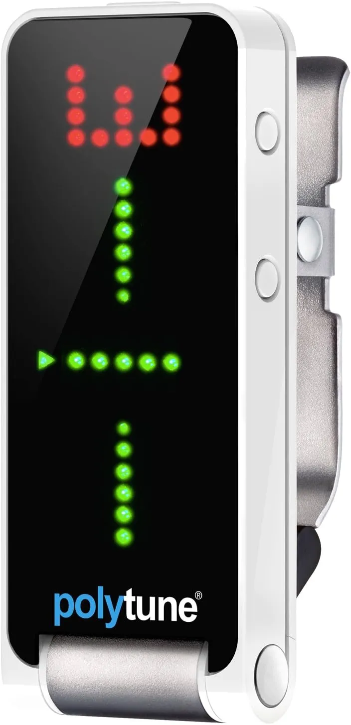 TC Electronic POLYTUNE CLIP Clip-On Tuner with Polyphonic, Strobe and Chromatic Modes and 108 LED Matrix Display for Ultimate Tuning Performance