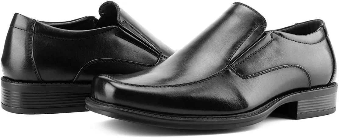 Temeshu Men's Slip-On Loafers Formal Dress Shoes Square Toe Modern Bussiness Oxford Shoes DS10