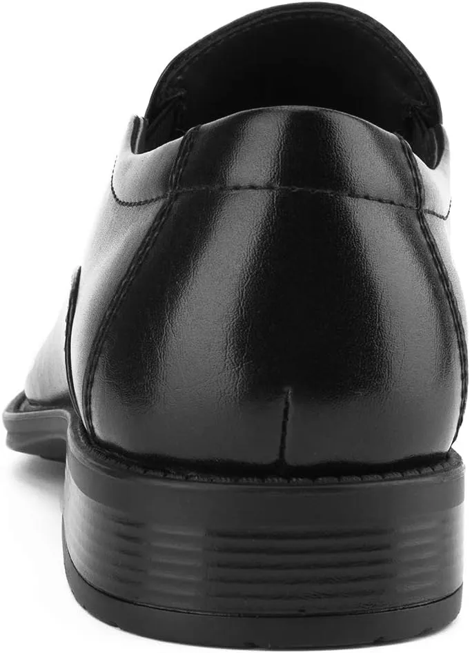 Temeshu Men's Slip-On Loafers Formal Dress Shoes Square Toe Modern Bussiness Oxford Shoes DS10