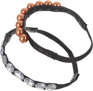 TENDYCOCO High Heel Supply 2 Pack Detachable Shoe Straps Elastic Ankle Straps Pearls for Women's Fashion