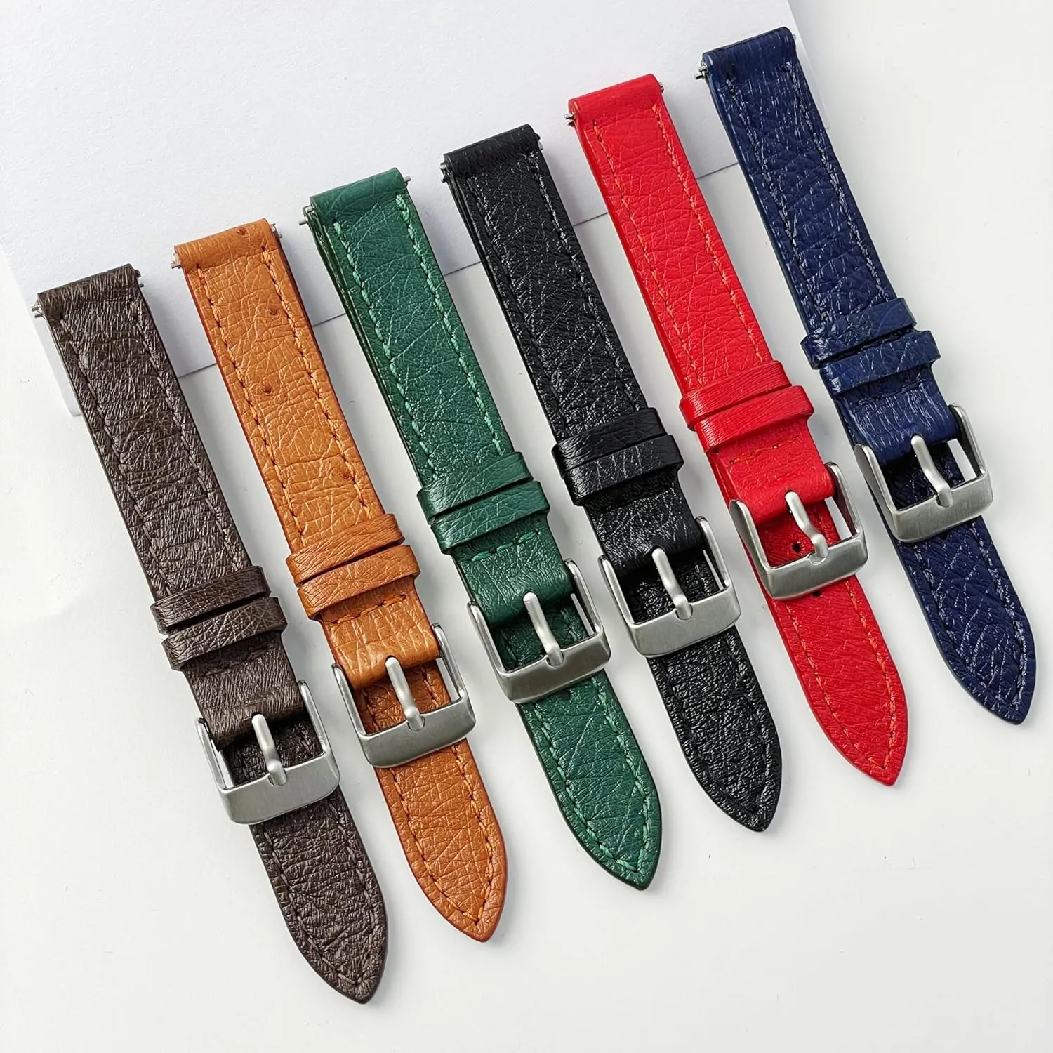 Thin Leather Watch Bands for Womens Ladies Classical Flat Watch Strap Elegant Wristwatch Band Handmade Replacement Band Soft Valentine's Gift for Her Wife Mother 10mm 12mm 14mm