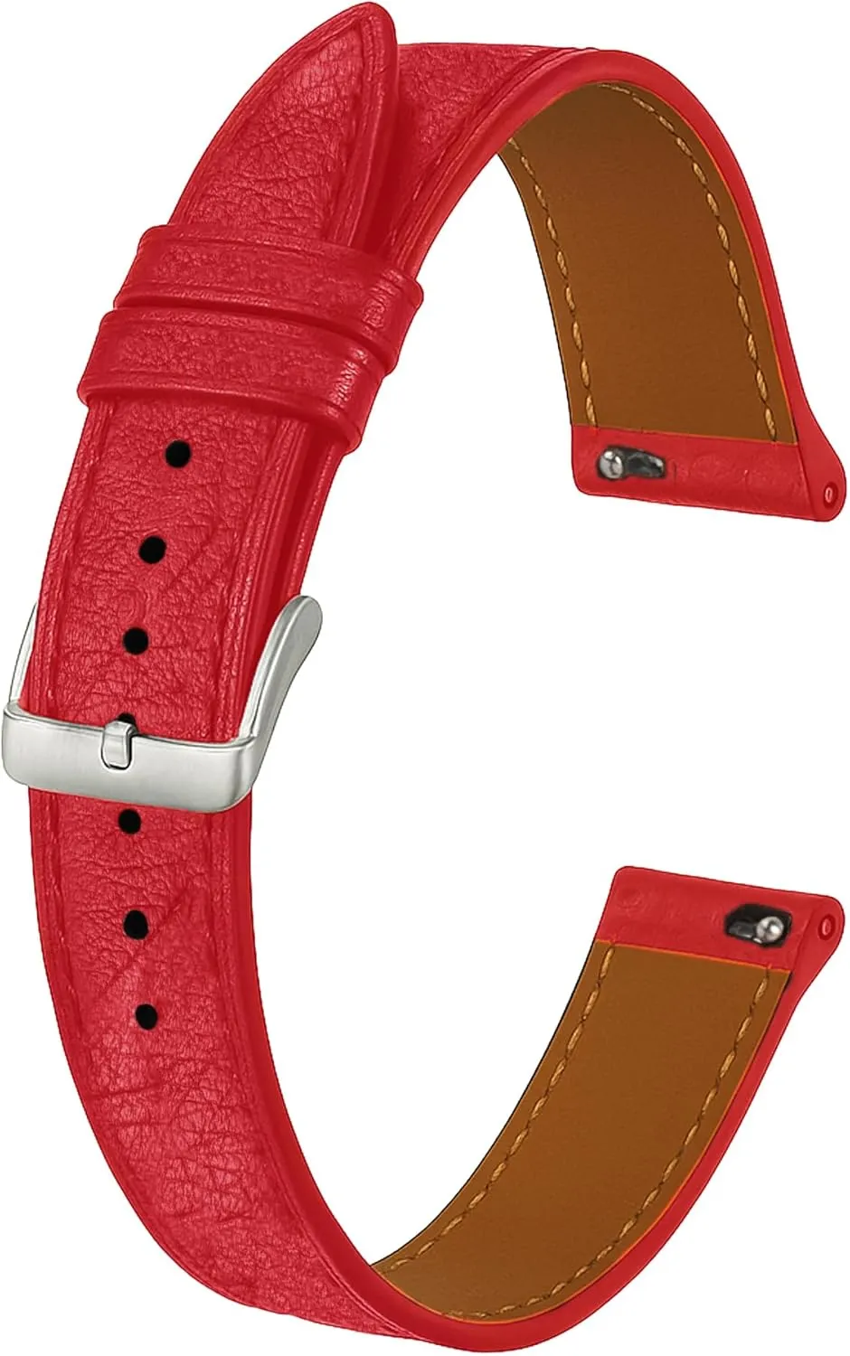 Thin Leather Watch Bands for Womens Ladies Classical Flat Watch Strap Elegant Wristwatch Band Handmade Replacement Band Soft Valentine's Gift for Her Wife Mother 10mm 12mm 14mm
