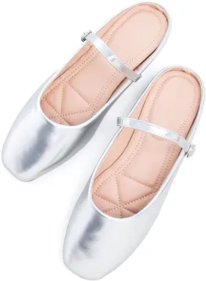 TN TANGNEST Flats for Women Elegant Square Toe Slip On Flats Soft One Line Strap Flats Retro Mary Jane Flat Shoes