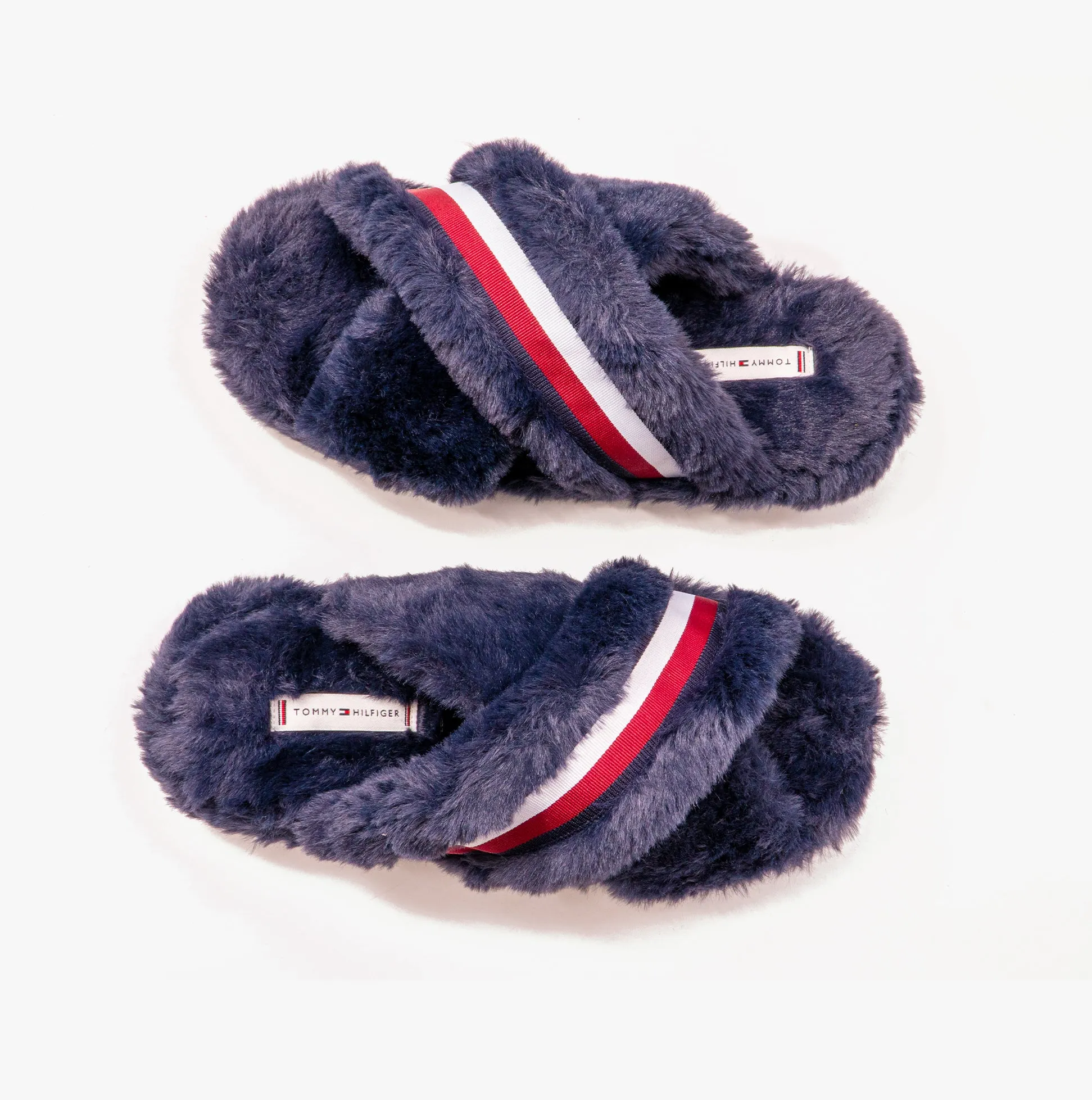 Tommy Hilfiger FUR CROSS STRAP HOME  Womens Slippers Space Blue