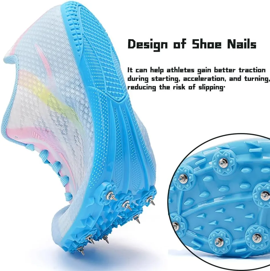 Track and Field Shoes Spikes for Men and Women Long-Distance Running Sports Shoes Sports Sprint Track and Field Competition Spikes for Boys and Girls