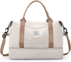 Travel Duffel Bag with Shoes Compartment, Overnight Weekender Bags for Women,Carry on Personal Item Bag,Medium Size