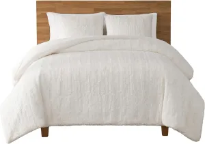 UGG 13712 Alondra King Comforter Set Soft Cozy Bedding Faux Fur Comforter and Two Pillow Shams Hotel Style Luxury Blanket Set for Bedroom Accents, King, Snow