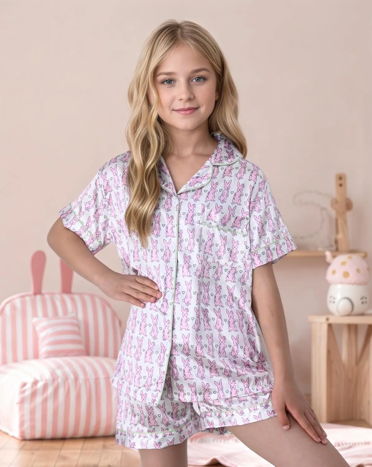 Ugly Girls Summer Outfit, Kids 2 Piece Button Down Monkey Beach Shorts Set Cute Animal Y2k Preppy Loungewear