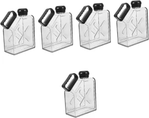 UPKOCH 5pcs Flat Water Bottle for Bag Portable Reusable Leakproof Flask Elegant Design A5 Bottle Travel Kettle